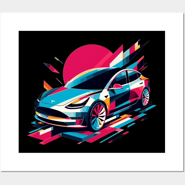 Tesla Model 3 Wall Art by Vehicles-Art